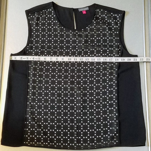 Vince Camuto Sleeveless Shell Top Black Eyelet L - Picture 4 of 6